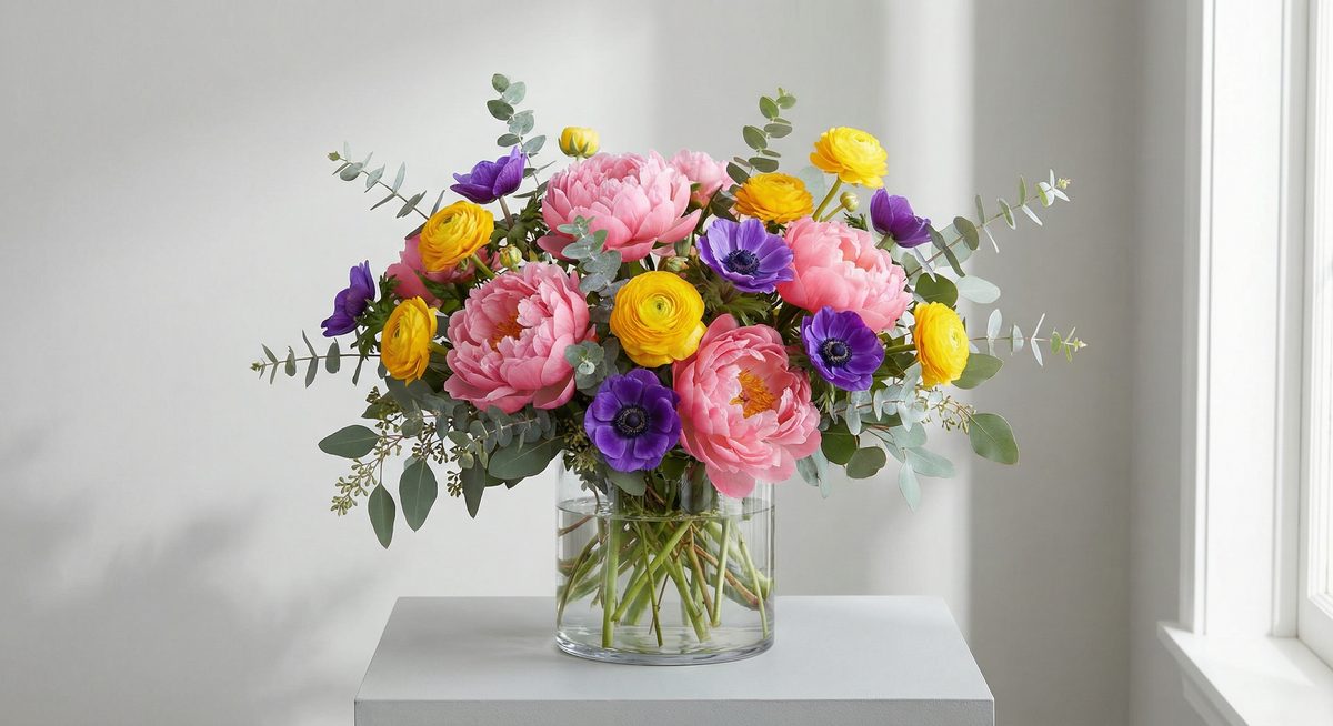 Fresh floral arrangement in a sunlit home