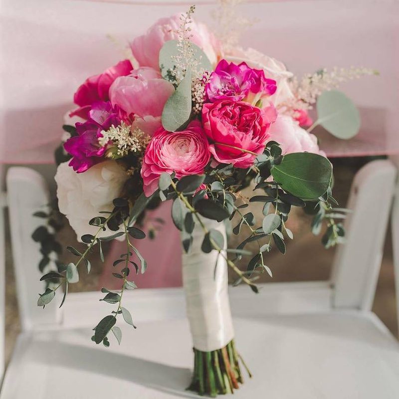 Lush dahlia arrangement