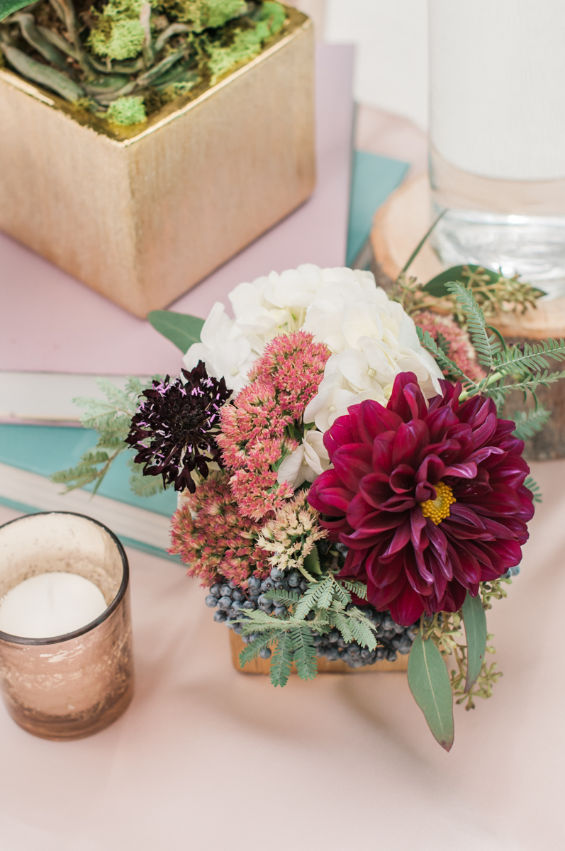Groom holding bouquet